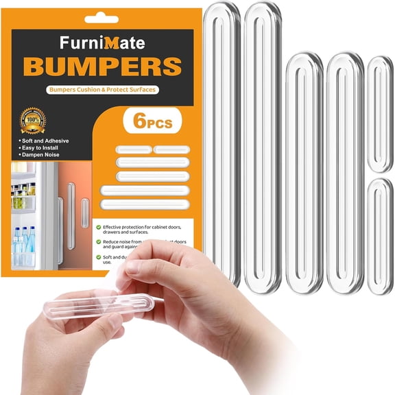 Wall Protector from Furniture 6PCS Set, Wall Bumper Guards, Clear Furniture Bumpers, Fridge Door Stopper