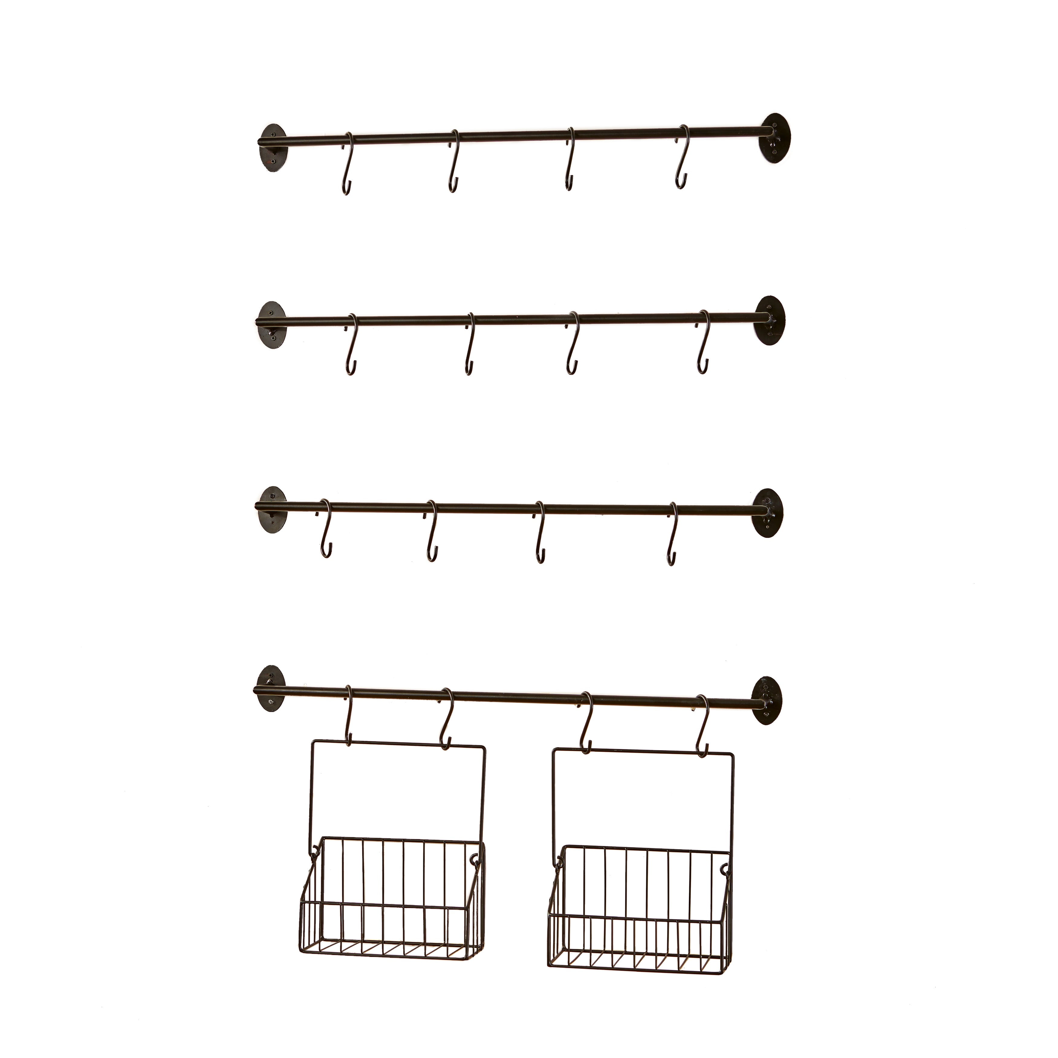 Wall Rack for Coffee Mugs Tea Cups with Industrial Pipe Style 6 Pieces