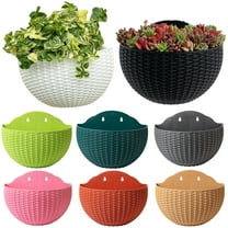 Wall Railing Hanging Planter Plants Flowers Plastic Pot Basket for Balcony Fence Garden Outdoor Indoor Wall-mounted Plant Pot, 1 Pack