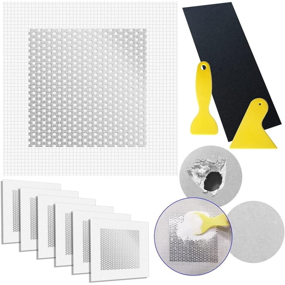 Wall Repair Drywall Repair kit, Self Adhesive Fiberglass 4 Inch Aluminum Wall Fiber Mesh Large Hole Repair Patch Sheetrock Ceiling Dry Wall Fixing Patch for Drywall Plasterboard