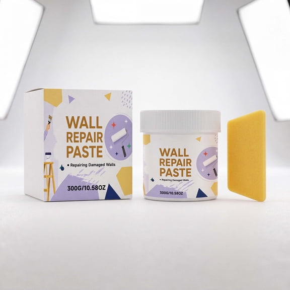Wall Repair Kit Waterproof Crack Filler, Nail Hole Wall Mending Paste, Fast Drying, Durable Indoor Wall Repair for Kitchen Bathroom Living Room, Easy DIY Home Wall Patch White