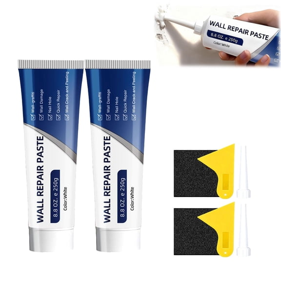 Wall Repair Kit with Scraper, Spackle Paste for Holes & Cracks, Drywall Repair Paste for Indoor Outdoor (2PCS)