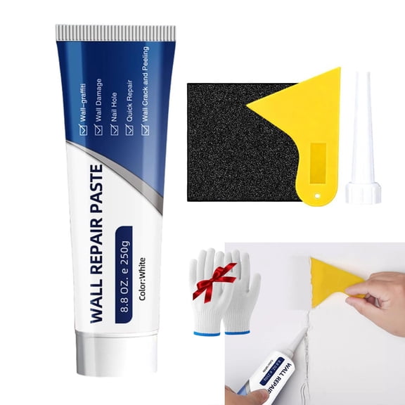 Wall Repair Paste for Cracks and Holes, Drywall Repair Kit with Scraper, Quick Drying Wall Mending Agent for Holes Cracks, Household Waterproof Walls Patch Repaird Kit DIY Home Fix (1PC)