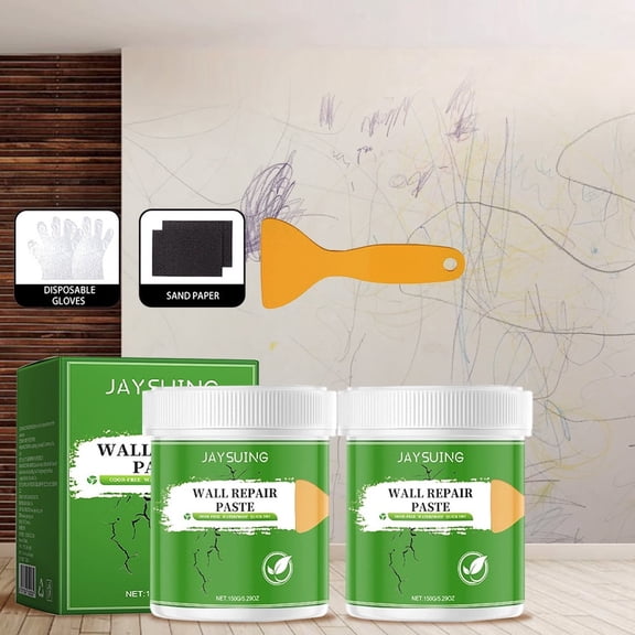 Wall Repair Paste, Drywall Repair Kit, Plaster Dent Repair Mending Agent, Quick Dry Wall Fix, Waterproof Quick Dry Multi-Purpose Wall Patching, 150G/5.29OZ, 2 Pack