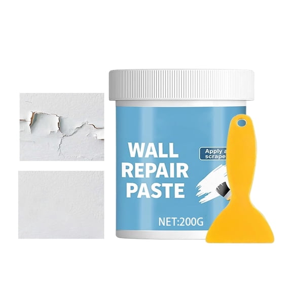 Wall Repair Paste Kit - Hydrophobic Drywall Putty with Scraper - Wall Crack Repair Kit,for Cracks Nail Holes Dents Home Renovation Kitchen