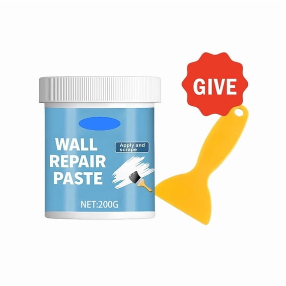 Wall Repair Paste with Scraper - Fast Drying Spackling Compound for Drywall Cracks, Holes & Water Stains, White Wall Mending Agent for Ceiling & Interior Home Renovation, No Mixing Required