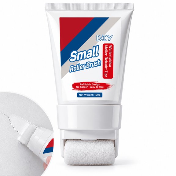 Wall Repair Paste Tube with Integrated Roller Brush,100/300g White Touch-Up Coating for Scuffs,Marks and Small Cracks