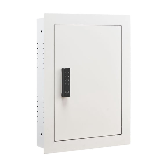 Wall Safe 0.83 sq.ft, Hidden In-Wall Safe with Password, Key & Knob - Q235 Steel - Money, Jewelry, Passport Storage