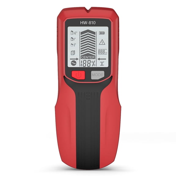 Wall Scanner Metal Detector Electric Metal Wood Studs AC Live Wires Finder with LCD Display Screen Red