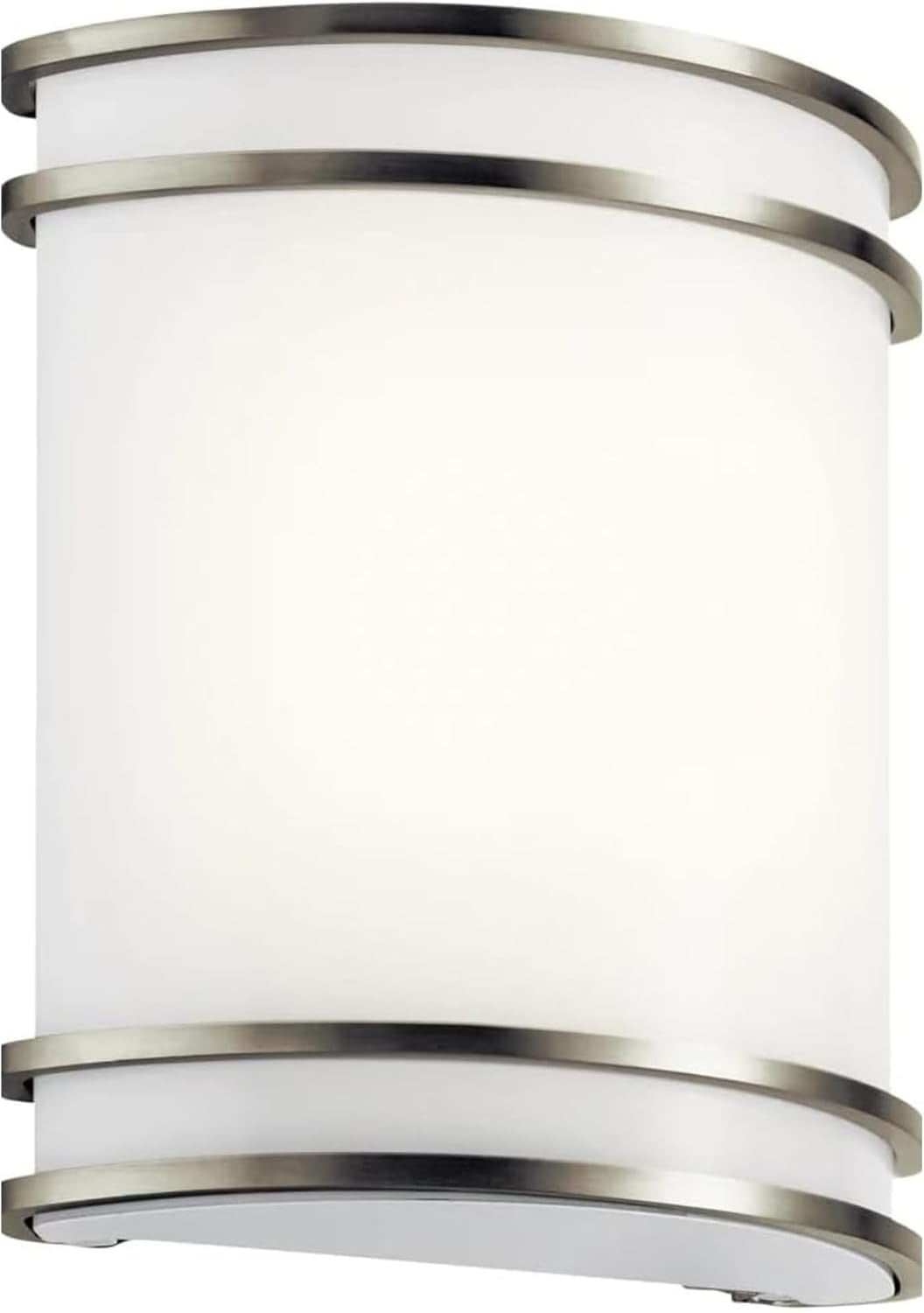Wall Sconce Brushed Nickel 3CCT (3000K/4000K/5000K) Adjustable, Dimmable 12W Modern Wall Mounted Sconces Wall Lighting with Glass Shade for Bedroom, Stairway, Bathrooms, Hallways & Entryways (1 Pack)