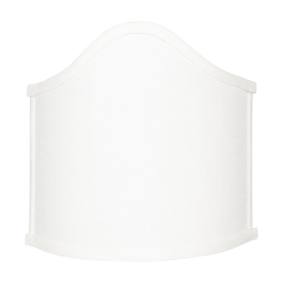 Wall Sconce Larger Shield Clip On Lamp Shade with Scalloped Design (White Linen)