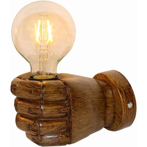 Wall Sconce Lights Industrial Vintage Creative Fist Wall Lamp 1 Light Resin Wall Light Fixture,for Bedroom Kitchen Restaurant Cafe Bar Living Room,Left Hand