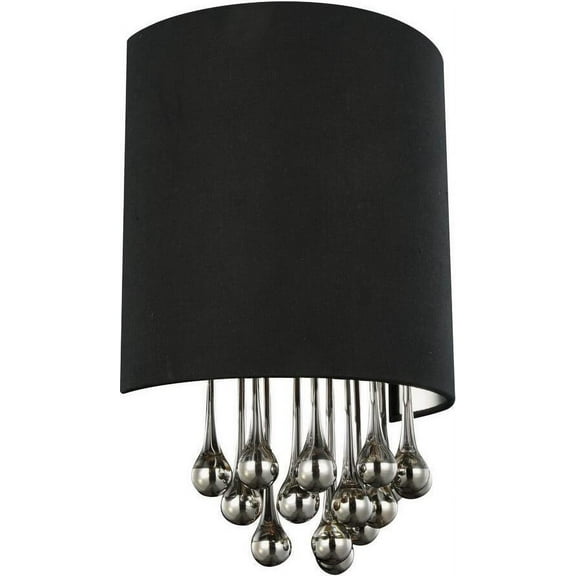 Wall Sconce METRO Contemporary 1-Light Black Shade Deep Dark Chrome Poli EL-2835
