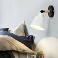 thumbnail image 1 of Wall Sconce,Wall Lamp,Black Iron Wood Modern Wall Light,Bedside Hallway Lighting,Direct Light For Study Reading,Plug In Wall Mount Fixture Holiday Gifts, 1 of 8