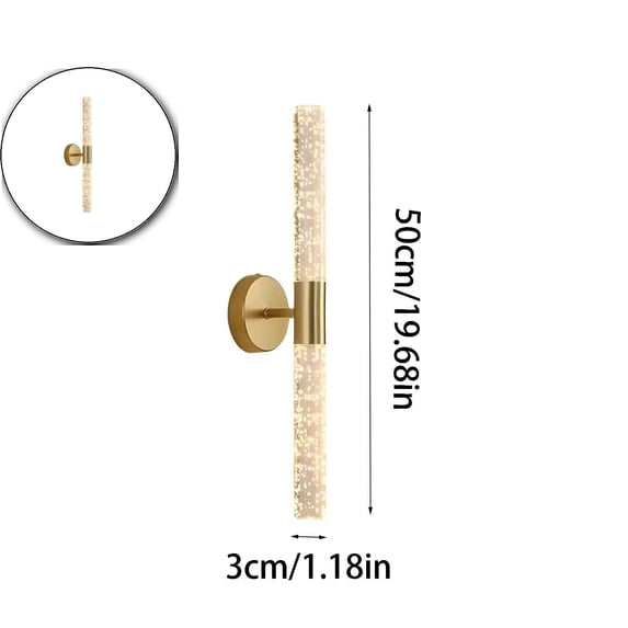 Wall Sconce, Wall Light Bar for Bedroom Vintage Copper Wall Lamp Bathroom Mirror Light Long Linear Wall Sconce for Bedside Living Room