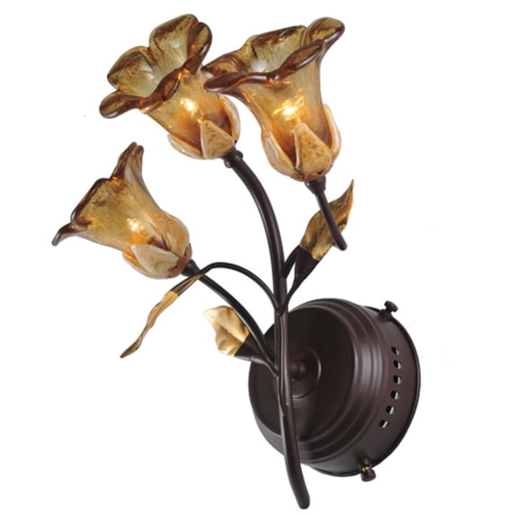 Meyda Tiffany 82752 Celestial Bouquet 3 Light 12" Tall Wall Sconce - Black