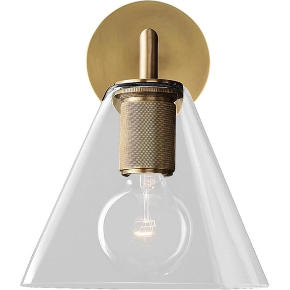 Wall Sconces 1 Light Wall Light with Clear Glass Lampshade Nordic Mordern Wall Sconce Lamp Light Fixture for Hallway Office Bedroom Restaurant,Bronze