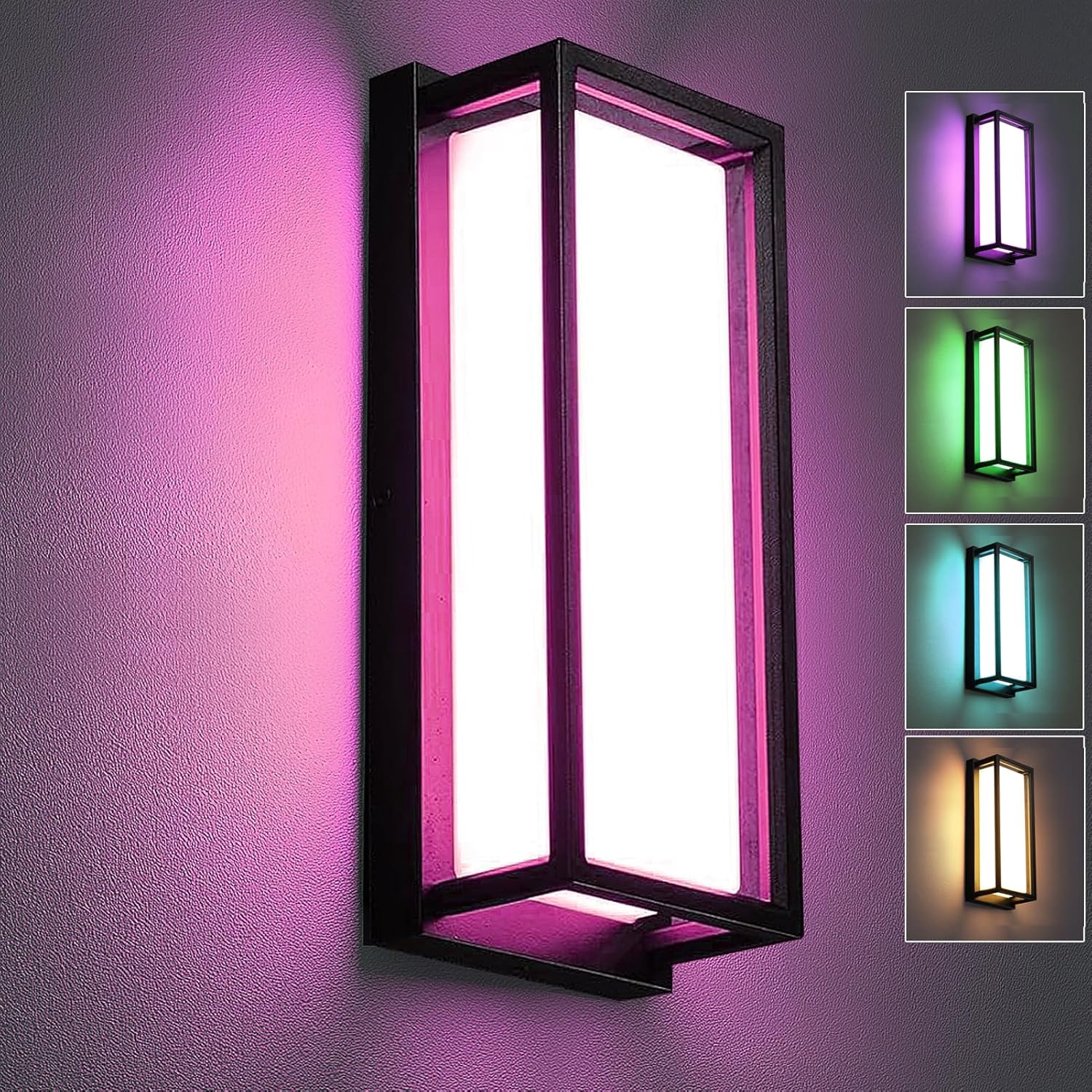 Wall Sconces, 1Pack Color Changing Outdoor Wall Light Fixtures ...