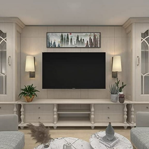 Wall Sconces Battery Operated Fabric Shade Wall Lights Battery Powered Indoor Lighting Fixtures No Wires Required Install Wall Lamp (Color : Fabric Shade Wall Lights)