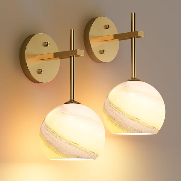 Wall Sconces Set of 2, Wireless Battery Operated Wall Decor with Remote, Glass Shade Wall Lighting, Upward & Downward Installation, 12 RGB Colors & 3 CCT Options