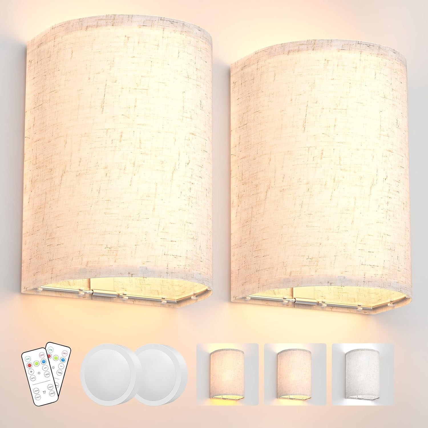 Entryway Color Schemes Wall Sconces Set of Two, Battery Operated Wall Sconces 3 Colors ...