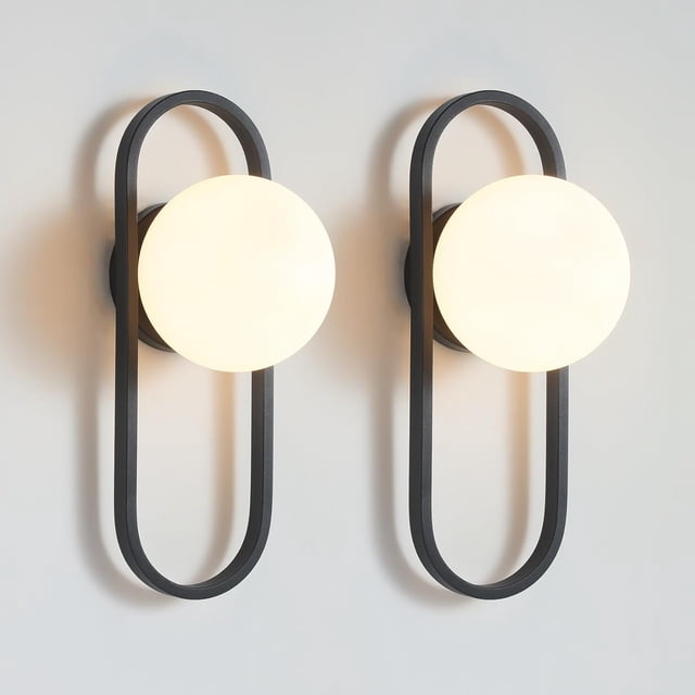 Unique Natural Stone Wall Sconce – Yellow Travertine & Glass Ball Lamp For Restaurants, Bedrooms, Hallways – G9 Base