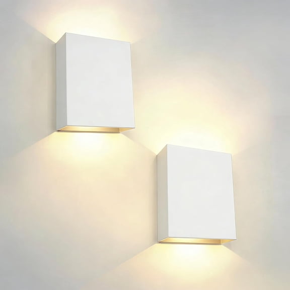 Wall Sconces Set of Two, 12W Modern Wall Lamp, White Up Down Wall Mount Lights for  Room Hallway  Decor, Hardwired  Wall lamp (White 3000K)
