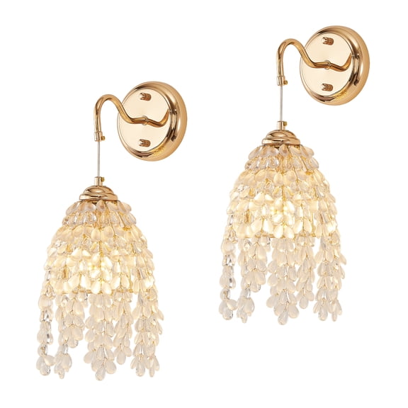 Wall Sconces Set of Two,Wall Light Fixtures for Living Room Hallway Corridor and Bedroom,0-60W Max Excluding Light Sources E12*2