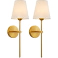 thumbnail image 1 of Wall Sconces Sets of 2, Retro Industrial Wall Lamps, Bathroom Vanity Sconces Wall Lighting with White Fabric Shade, Suitable for Bedroom Living Room Corridor Kitchen, 1 of 6