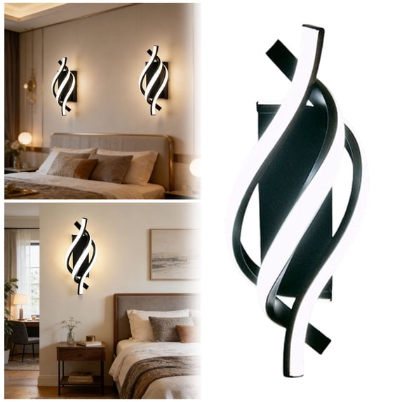 Wall Sconces, Spiral Modern Led Wall Sconce Lighting, 21W 6500K Cool White Indoor Wall Light Wall Light Fixtures, Acrylic Led Wall Lamp For Bedroom Bathroom Living Room Hallway Balcony Home Decor