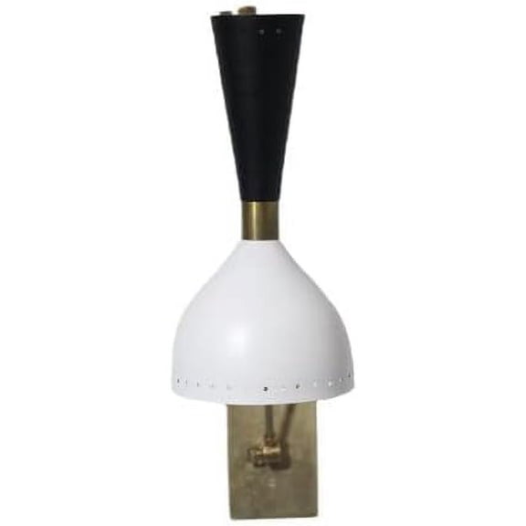 Wall Scone - Beautiful Brass Dual Shade Brass Italian Style Wall Scone - Italian Mid Century Wall Light Lamp for Bed Room Living Room and Balcony Dcor by The Lighting Wizard