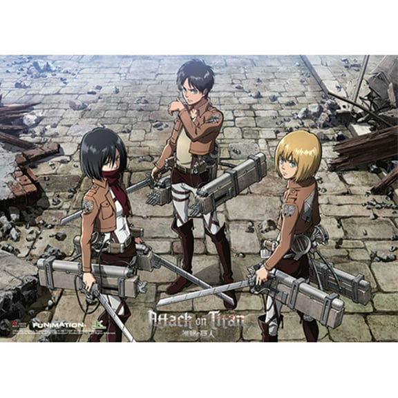 Wall Scroll - Attack on Titan - New Mikasa, Eren & Armin Toys Licensed