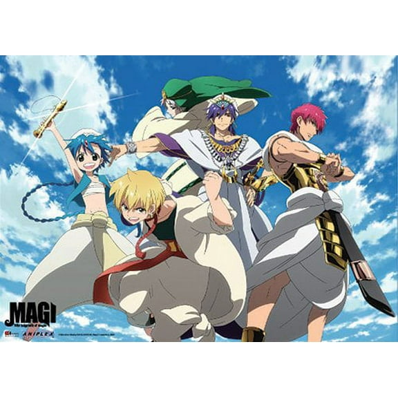 Wall Scroll - Magi The Labyrinth of Magic - Group Fabric Poster New Art ge60072