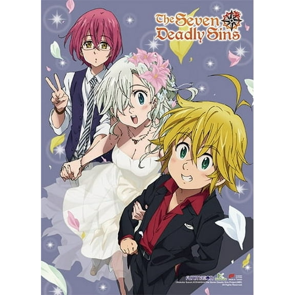 Wall Scroll - Seven Deadly Sins - Gowther, Elizabeth & Meliodas Wedding ge86666
