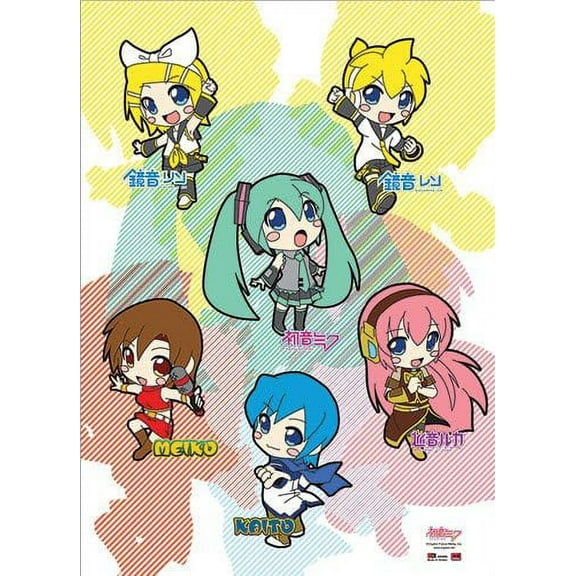 Wall Scroll - Vocaloid - New Chibi Group Fabric Poster Anime Art Licensed ge5896