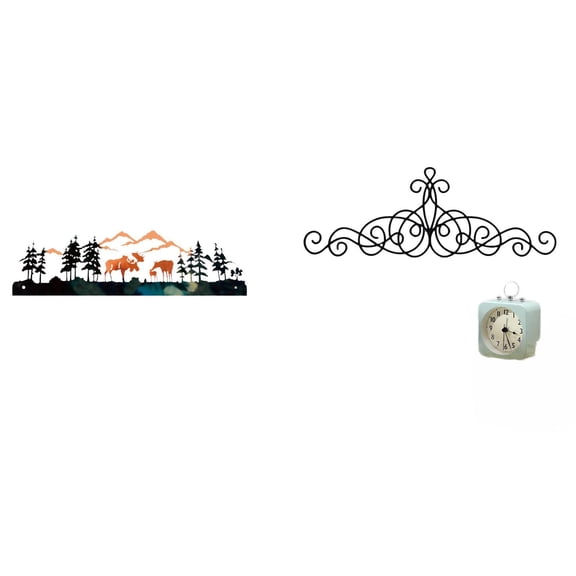 Wall Sculpture Metal Flowers Scroll Hanging Metal Material for Garden Porch Bedroom Decor