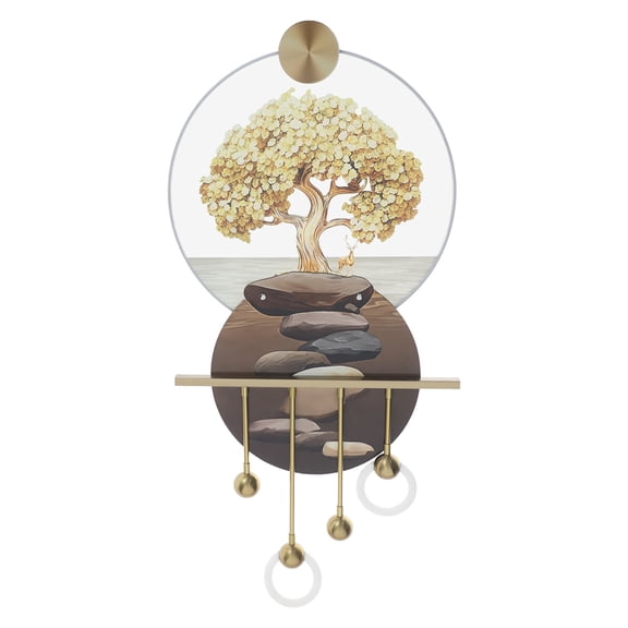 Wall Sculptures with LED Light, 20x40 Inch Metal Wall Art, Remote Control Warm Light, for Entryway Living Room