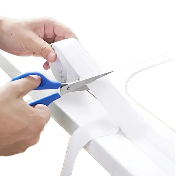 Wall Sealing Strip Waterproof Mildew Resistant Caulk Tape 0.87 Inch x 3.3 Feet White PVC Filler for Bathroom Toilet Base Sink and Countertop Edges
