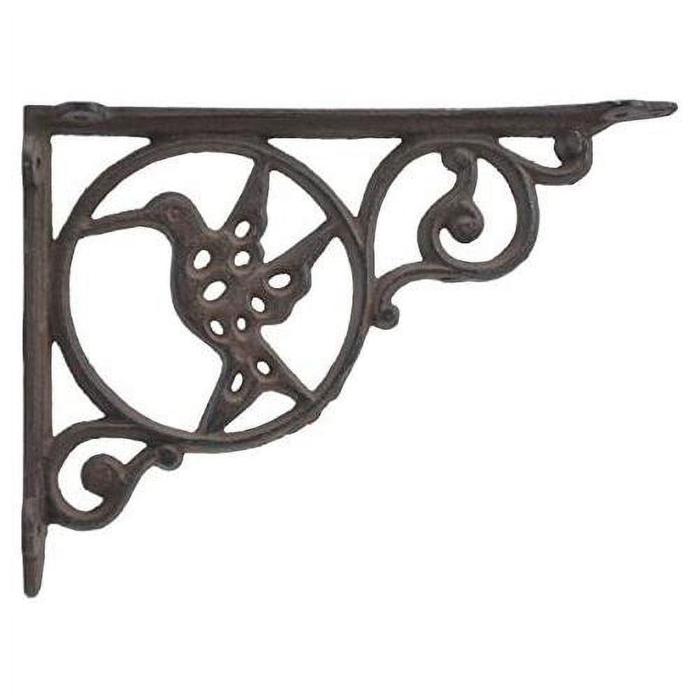 Wall Shelf Bracket Hummingbird In Circle Cast Iron 8.75" Deep