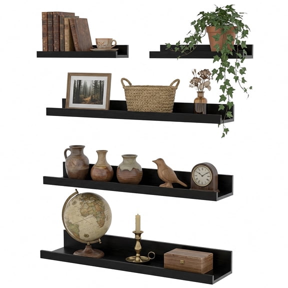 Wall Shelf Floating Storage Shelves Wall Mounted for Bathroom Kitchen Bedroom Living Room(5 pack)