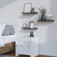 thumbnail image 1 of Wall Shelf Floating Wall Rack - Wood Modular Storage Shelf with Towel Rack, Space Saving Bathroom Storage Rack, Kitchen Wall Organizer, Living Room Hanging Shelf, 15.75 x 5.63 in, 1 of 7