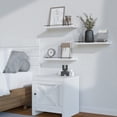 thumbnail image 1 of Wall Shelf Floating Wall Rack - Wood Modular Storage Shelf with Towel Rack, Space Saving Bathroom Storage Rack, Kitchen Wall Organizer, Living Room Hanging Shelf, 15.75 x 5.63 in, 1 of 5