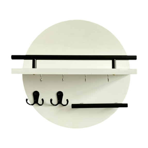 Wall Shelf Mail Organizer Key Holder Made of Wood with Storage Tray for Living Room Bedroom Dorm Decor