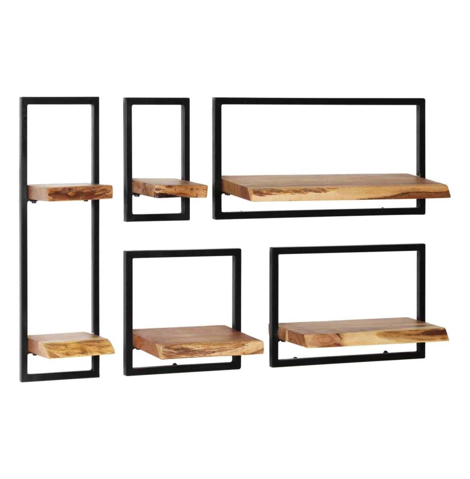 Wood And Metal Floating Shelfnull