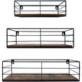thumbnail image 1 of Wall Shelf Set of 3, Brown Floating Shelves for Bedroom, Bathroom, 16.1x5.4x4.3 inch, 1 of 6