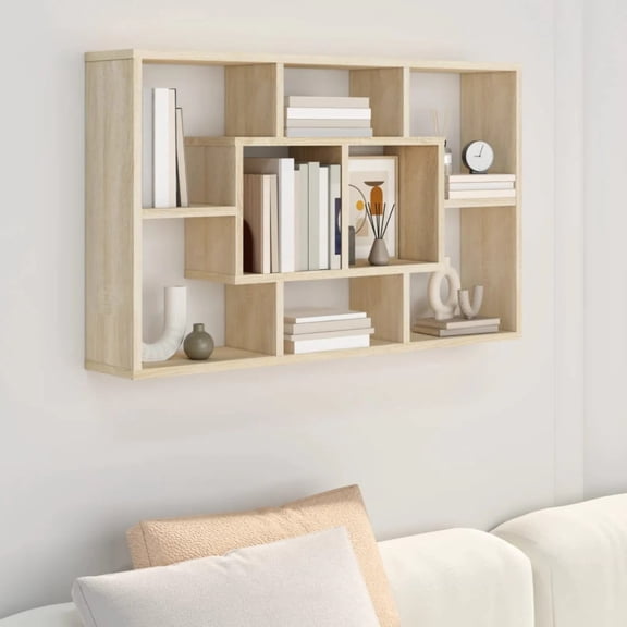Wall Shelf Sonoma Oak 85x16x52.5 cm Engineered Wood