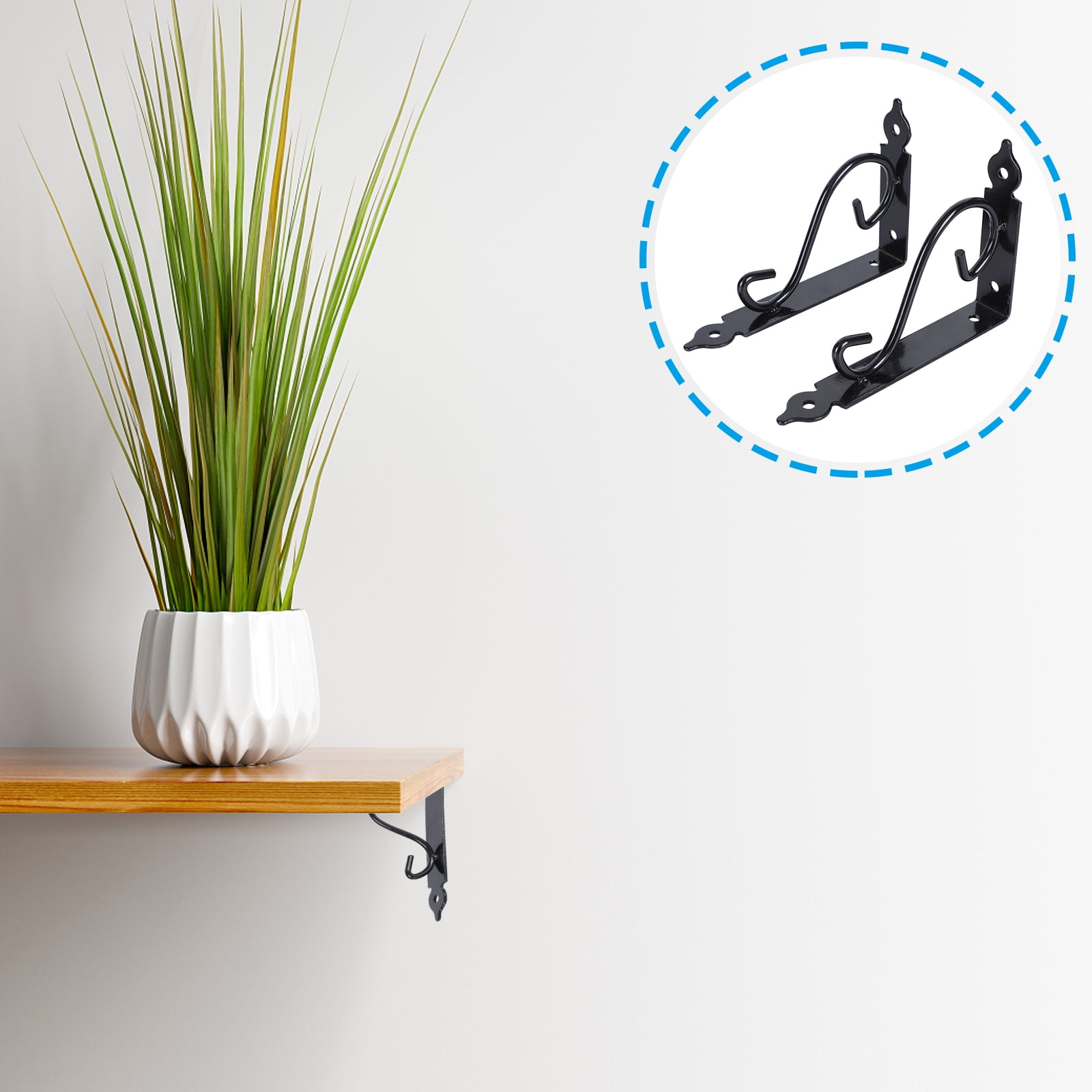Wall Shelf Support 2pcs Iron Shelf Bracket Wall Mount Shelf Support