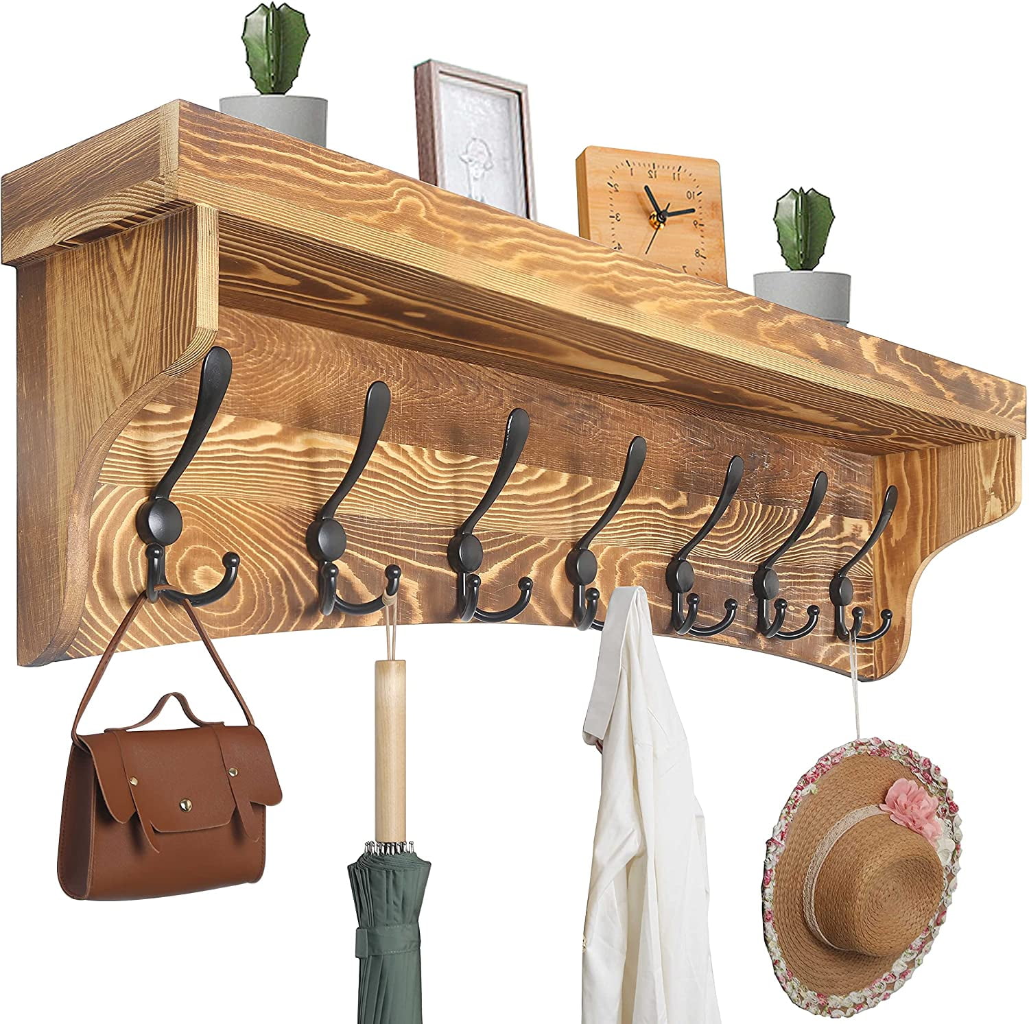 Wall Shelf with Hooks Underneath,35