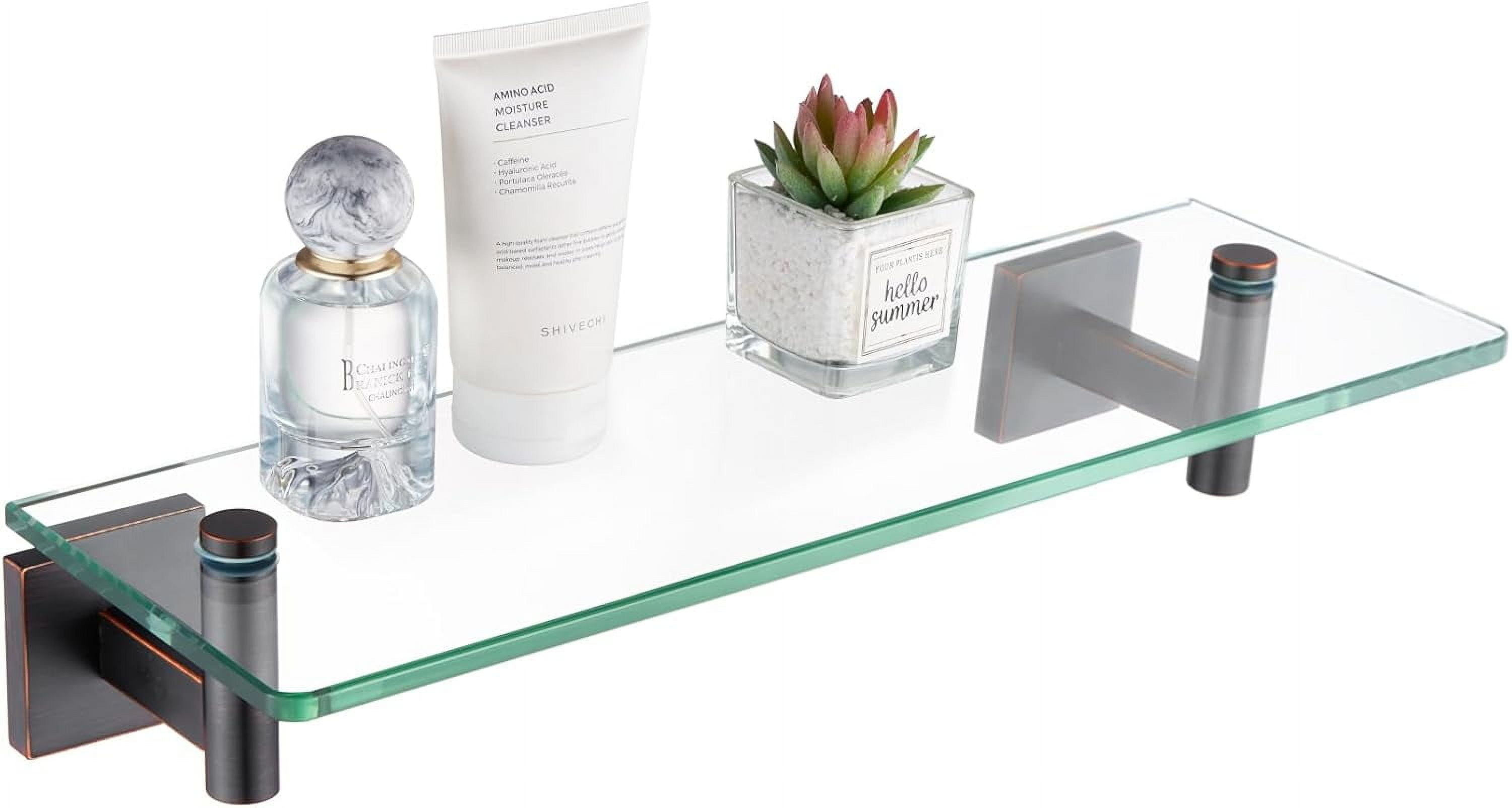KOKOSIRI Bathroom Shelves Glass Floating Shelf 12-Inch For