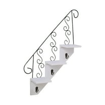 Wall Shelves Floating Shelves Display Shelf Wall Mounted With Hooks Wooden Step Rack For Living Room Toilet Office Bedroom